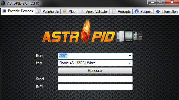 AstroPID generator tool for Apple device serials