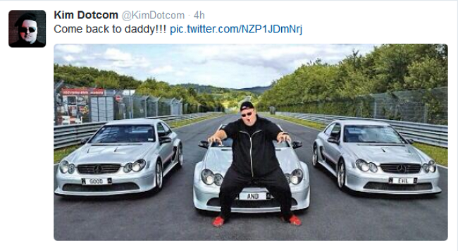 Kim Dotcom flanked by Mercedes: 'Come back to daddy!'
