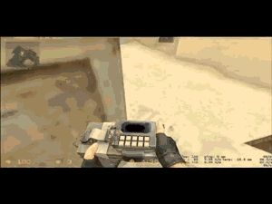First-person shooter game screenshot with weapon HUD