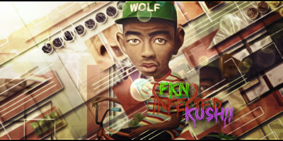 Tyler the Creator GFX art with 'FKN Kush' tag