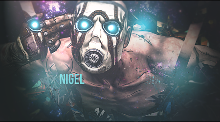 Borderlands-style Psycho mask GFX signature for Nigel