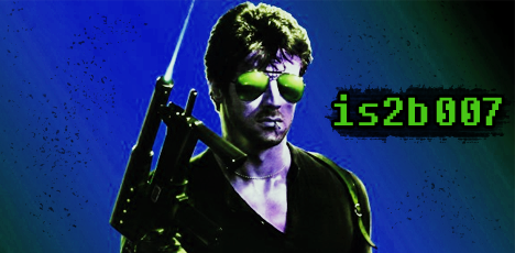 Action hero GFX signature with green shades and neon tag