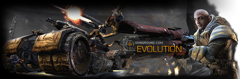 Epic sci-fi soldier banner for Skinground.com Evolution